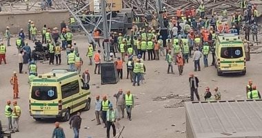 تمركز 5 سيارات إنقاذ بمحيط حادث سقوط برج كهرباء فى أوسيم