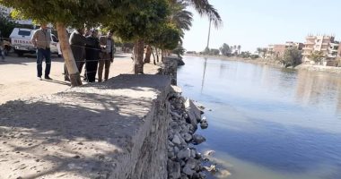 صور.. انهيار جزء من سور كورينش العزيزية بالشرقية.. والرى تشكل لجنة للمعانية