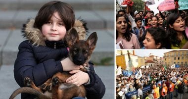 صور.. العالم هذا المساء.. احتجاجات لعناصر الشرطة فى البرتغال للمطالبة بتحسين أوضاع العمل.. طلاب الهند يحتجون على رفع الرسوم واشتباكات مع الشرطة.. والبلجيكى لوران سيمونز أصغر خريج جامعى فى العالم 