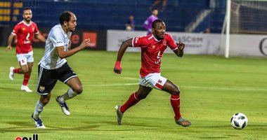 الأهلي يتقدم على الجونة بهدفي الحاوي في الشوط الأول 