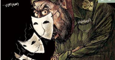 كاريكاتير الصحف السعودية.. الحرس الثورى يغير أقنعته أمام العالم العربى