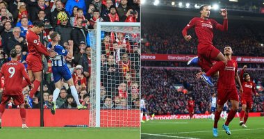 ليفربول يتفوق على برايتون بثنائية فان دايك فى الشوط الأول.. فيديو