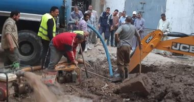 إصلاح كسر ماسورة بشمال الجيزة وإزالة أكشاك مخالفة بالعمرانية.. صور