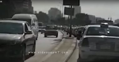فيديو.. كثافات مرورية بطريق كورنيش النيل أمام ماسبيرو