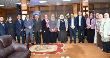 رئيس جامعة القناة تستقبل وفد زيارة مشروع القياس والتقويم 