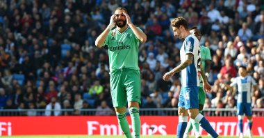 بنزيما يسجل هدف ريال مدريد الثانى ضد إسبانيول فى الدقيقة 79.. فيديو