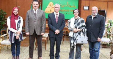 رئيس جامعة المنوفية يستقبل مدير معهد تكنولوجيا المعلومات ورئيس الجامعة المصرية