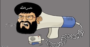 كاريكاتير صحيفة سعودية.. نصر الله بوق الفوضى فى المنطقة