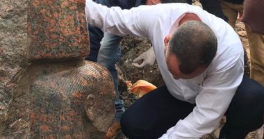 صور.. وزارة الآثار تعلن كشفا أثريا لتمثال ملكى نادر بمنطقة ميت رهينة
