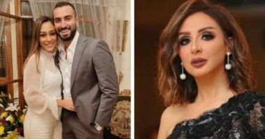 صورة.. أنغام تحتفل بخطوبة محمد الشرنوبى وراندا رياض مديرة أعماله