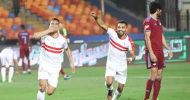 الزمالك يتقدم على بيراميدز بالهدف الأول من رأسية مصطفي محمد