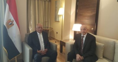 على عبدالعال يلتقى المستشار عقيلة صالح رئيس مجلس النواب الليبى