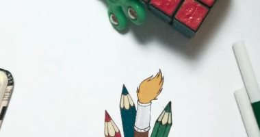 "أحمد" يشارك بصور لموهبته فى رسم حروف الخط العربى والرسومات الفنية