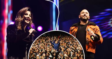 صور.. نانسى عجرم ومحمود العسيلى يتألقان فى التجمع الخامس..الفنانة اللبنانية تشعل الحفل بـ"أخاصمك آه".. وتؤكد: الغناء يأخذ كل وقتى ولا يمكننى تجربة التمثيل.. وهانى رمزى وصلاح عبدالله وإلهام شاهين أبرز الحاضرين