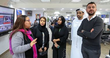 صور.. وفد رسمى من دائرة السياحة والتسويق التجارى بدبى يزور اليوم السابع