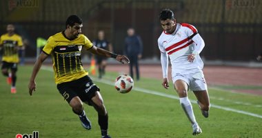 باسم مرسي يهدر الهدف الأول لفريق الإنتاج الحربي أمام الزمالك