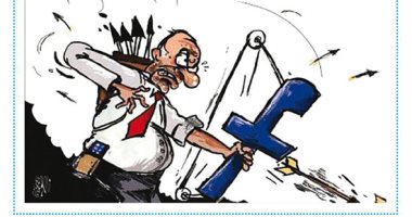 كاريكاتير الرأى الأردنية.. ارسال الأفكار السامة عن طريق الفيس بوك
