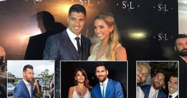  سواريز يحتفل بعيد زواجه مع ميسي ونيمار وعائلات نجوم برشلونة.. صور