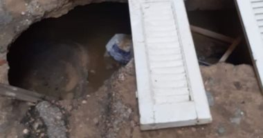 صور.. هبوط أرضى شرق الإسكندرية بسبب نوة الفيضة الصغرى