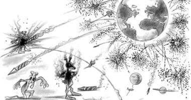 كاريكاتير "الخليج".. تحديات الأرض تلقى بظلالها خارج الكرة الأرضية
