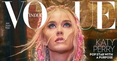 كاتى بيرى بفستان مصنوع من المخلفات على غلاف Vogue India  