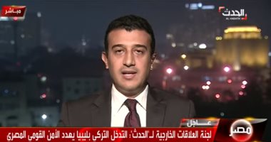 طارق الخولى: التدخل التركى بليبيا يخالف القوانين الدولية ويهدد أمن المنطقة