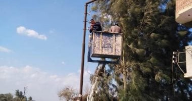 إصلاح عمود إنارة بعزبة منفى وترخيص 25 مشروع بالشرقية