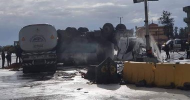 تفاصيل حادث تصادم مروع بين شاحنتين على صحراوى الإسكندرية ..صور