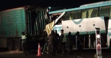 ننشر أسماء وفيات ومصابى حادث تصادم الطريق الصحراوى الشرقى فى بنى سويف