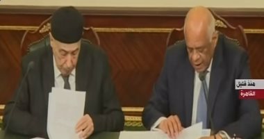 شاهد أبرز تصريحات على عبد العال بجلسة البرلمان فى حضور رئيس النواب الليبى