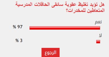 97% من القراء يؤيدون تغليظ عقوبة سائقى حافلات المدارس المتعاطين للمخدرات
