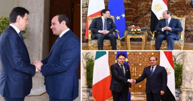 مباحثات هامة بين السيسى ورئيس الوزراء الإيطالى بقصر الاتحادية.. توافق بين القاهرة وروما لدعم مساعى التسوية السياسية للوصول إلى حل شامل للقضية الليبية.. والرئيس يؤكد دعم مصر للكشف عن ملابسات حادث "ريجيني"