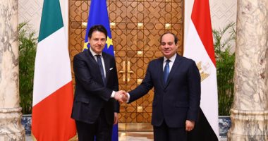 توافق بين السيسى ورئيس وزراء إيطاليا لدعم مساعى التسوية السياسية وحل أزمة ليبيا