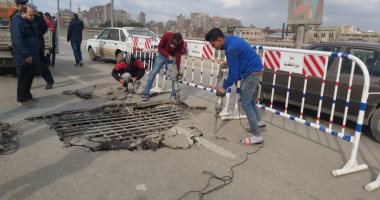 هبوط أرضى فى إمبابة بسبب أعمال حفر محطات مترو الأنفاق  