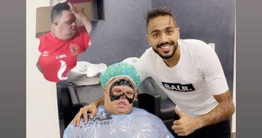 كهربا يتحول لـ "مصفف شعر" و أمح الدولي أول زبون