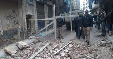 انهيار جزئى فى عقارين بالإسكندرية بسبب موجة الطقس السيئ 
