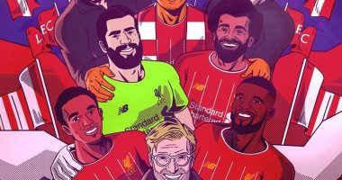يورجن كلوب ولاعبو ليفربول شخصيات "كرتونية" قبل معركة مانشستر