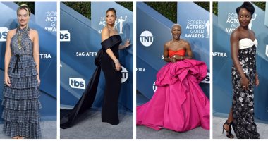  فيديو وصور..تعرف على مصممي فساتين ومجوهرات وأحذية النجمات في حفل SAG Awards لعام 2020 .. مارجوت روبي فضلت تصميم Chanel ..مجوهرات لوبيتا نيونجو بـ3.5 مليون دولار..سينثيا إيريفو فستانها من تصميم Schiaparelli