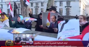 "ياسيسي يا قاهر الإخوان بنحبك أكتر من زمان".. هتاف الجالية المصرية بلندن