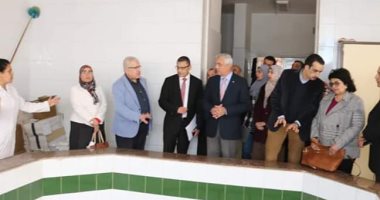 رئيس جامعة المنوفية يتابع أعمال تطوير مبنى مستشفى الطوارئ