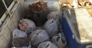 صور.. ضبط لحوم ودواجن غير صالحة للاستهلاك الآدمى بدمياط
