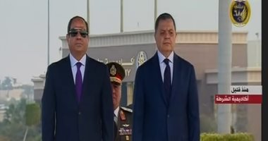 بدء احتفالية عيد الشرطة بحضور الرئيس ووزير الداخلية