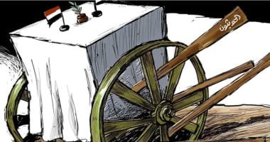 كاريكاتير صحيفة سعودية.. الحوثيون يعرقلون عجلة ازدهار اليمن 