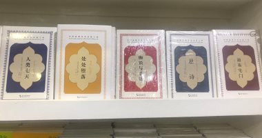 بهاء طاهر وصبرى موسى وجمال الغيطاني بالجناح الصينى فى معرض الكتاب