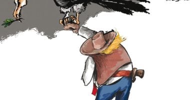 كاريكاتير صحيفة الرأى الأردنية ينتقد خطة ترامب للسلام 