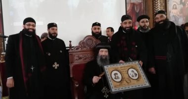 أسقف حلوان يتفقد كنيستين تحت الإنشاء ويترأس قداس عيد الانبا انطونيوس