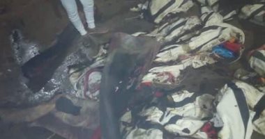 صور.. حريق هائل يلتهم المسجد العمري بقرية قويسنا البلد بالمنوفية