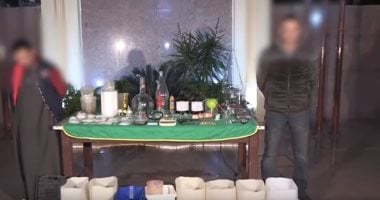 شاهد.. مصنع ينتج المخدرات فى أكتوبر يحتوى على مضبوطات بـ3 ملايين جنيه