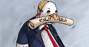 كاريكاتير صحيفة إماراتية يسلط الضوء على خطة ترامب للسلام