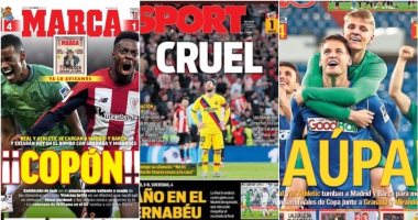 صدمة عالمية بعد إقصاء ريال مدريد وبرشلونة من ربع نهائى كأس إسبانيا فى ليلة واحدة لأول مرة منذ 65 عاما.. الصحافة تدعم أندية الباسك لمواصلة التقدم.. عقدة زيدان مستمرة وأزمات البلوجرانا تتفاقم.. وتوقعات برحيل ميسي